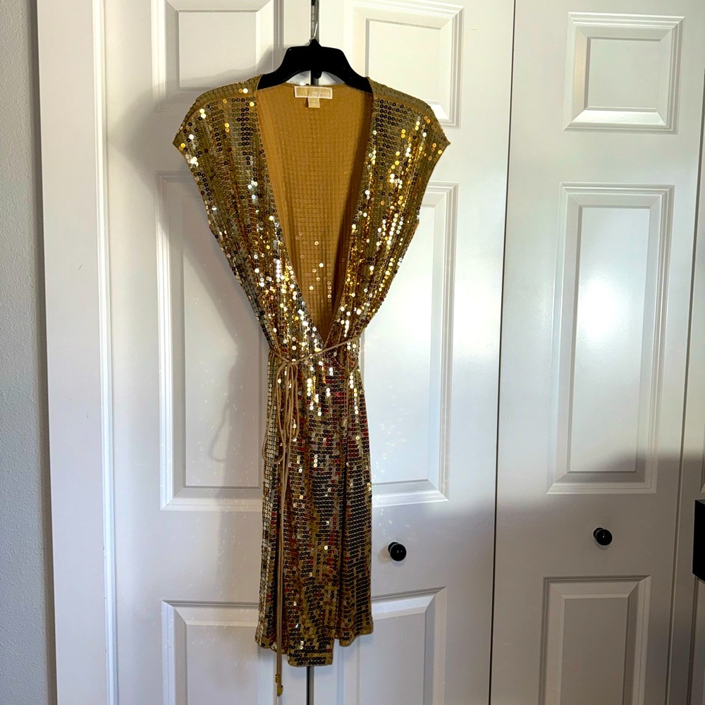 Michael Kors gold sequence dress